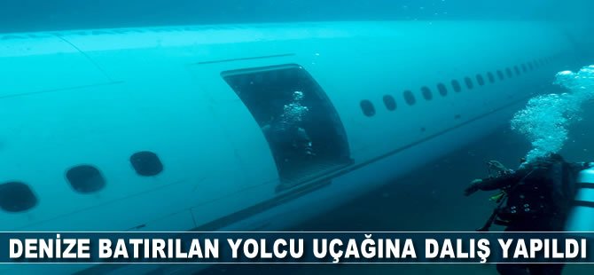 Denize batırılan yolcu uçağına dalış yapıldı