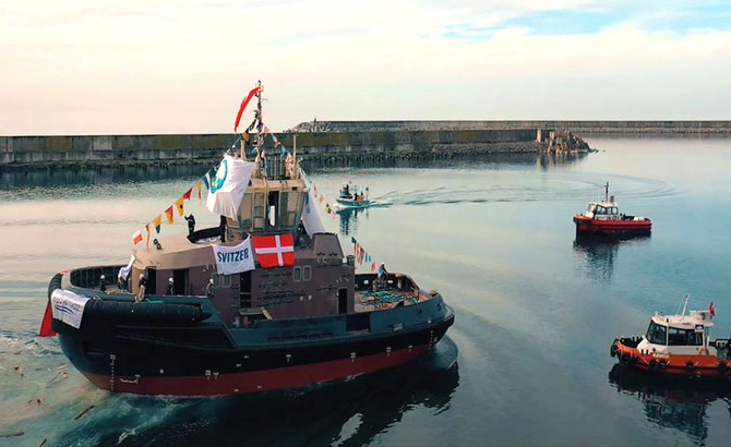 Med Marine’in Danimarkalı Svitzer için inşa ettiği ikinci buz sınıfı römorkör de denize indirildi.