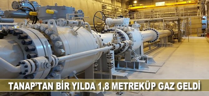 TANAP’tan bir yılda 1,8 milyar metreküp gaz geldi